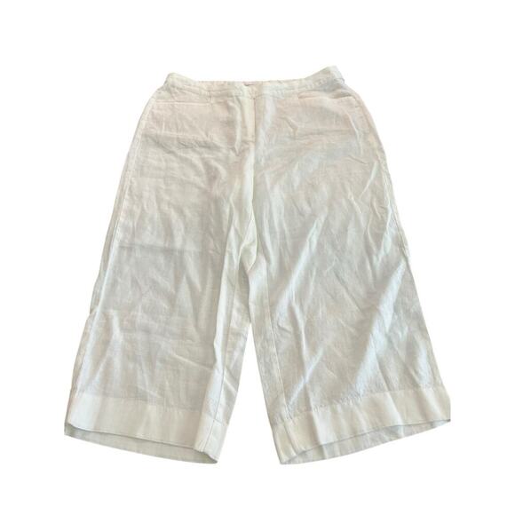 J.Jill Love Linen Women's White Pull-on Crop Wide Leg Pants Size XL - Picture 1 of 5